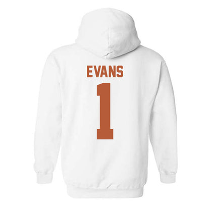 Texas - NCAA Men's Basketball : Amari Evans - Classic Shersey Hooded Sweatshirt-1