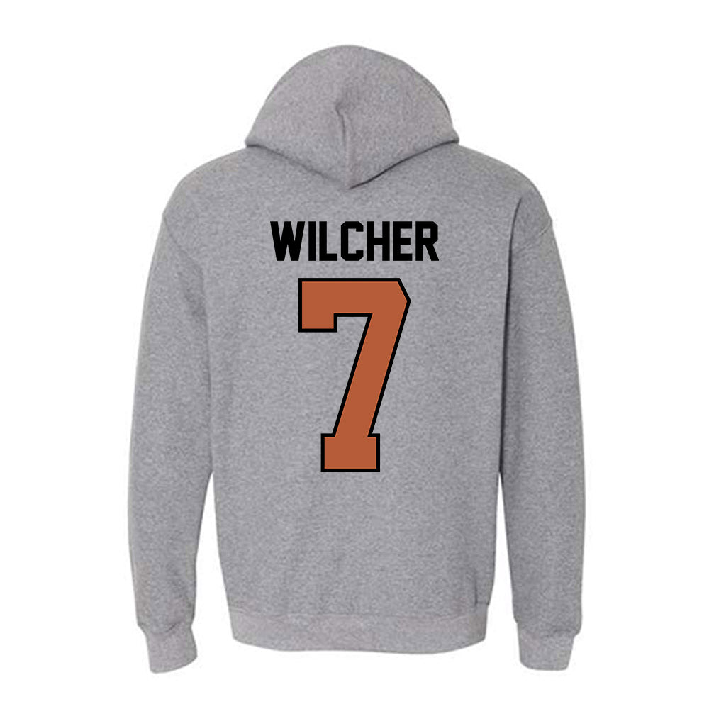 Texas - NCAA Men's Basketball : Simeon Wilcher - Classic Shersey Hooded Sweatshirt-1