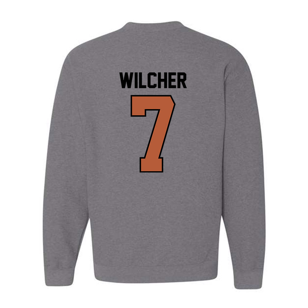 Texas - NCAA Men's Basketball : Simeon Wilcher - Classic Shersey Crewneck Sweatshirt-1