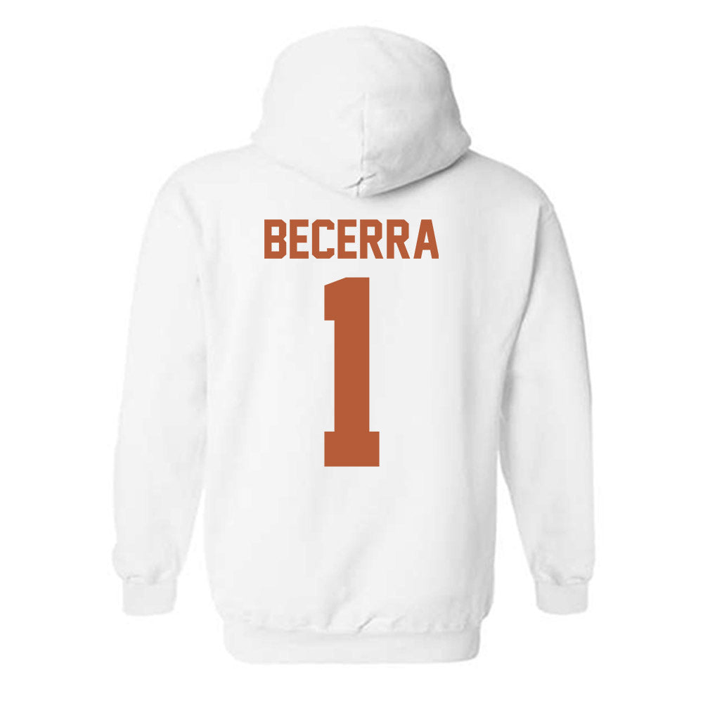 Texas - NCAA Baseball : Temo Becerra - Sports Shersey Hooded Sweatshirt-1