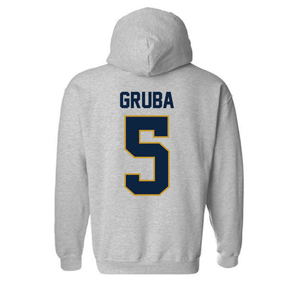 Notre Dame - NCAA Men's Ice Hockey : Leo Gruba - Classic Shersey Hooded Sweatshirt-1
