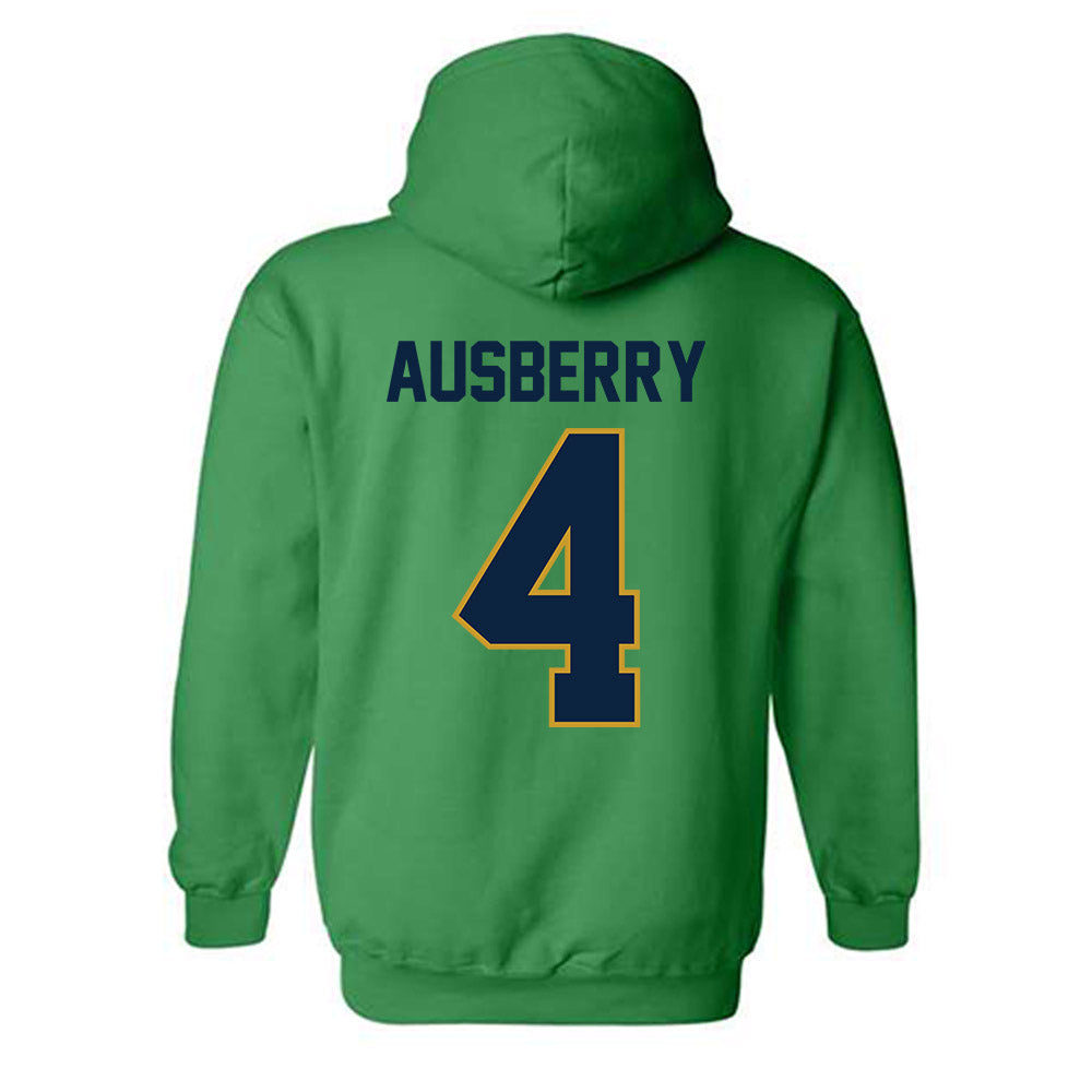 Notre Dame - NCAA Football : Jaiden Ausberry - Classic Shersey Hooded Sweatshirt-1