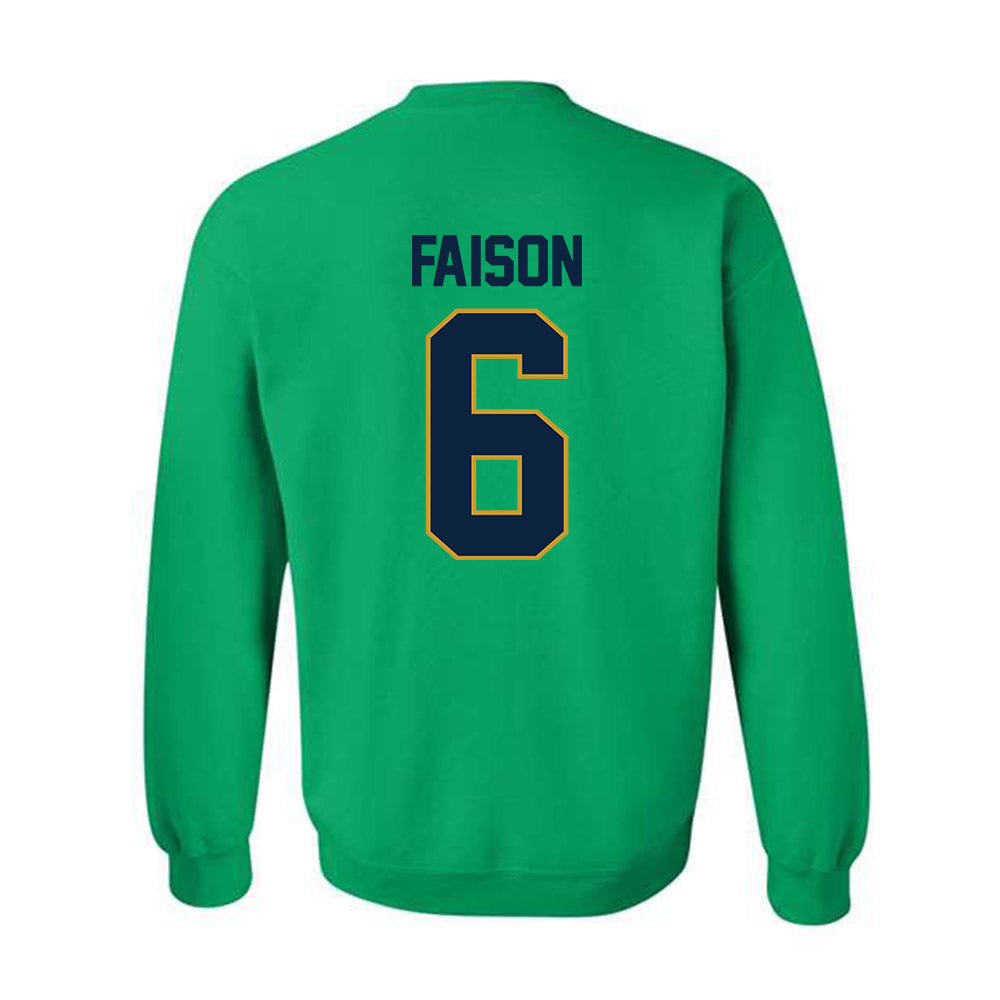Notre Dame - NCAA Football : Jordan Faison - Classic Shersey Crewneck Sweatshirt-1