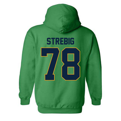 Notre Dame - NCAA Football : Owen Strebig - Classic Shersey Hooded Sweatshirt-1