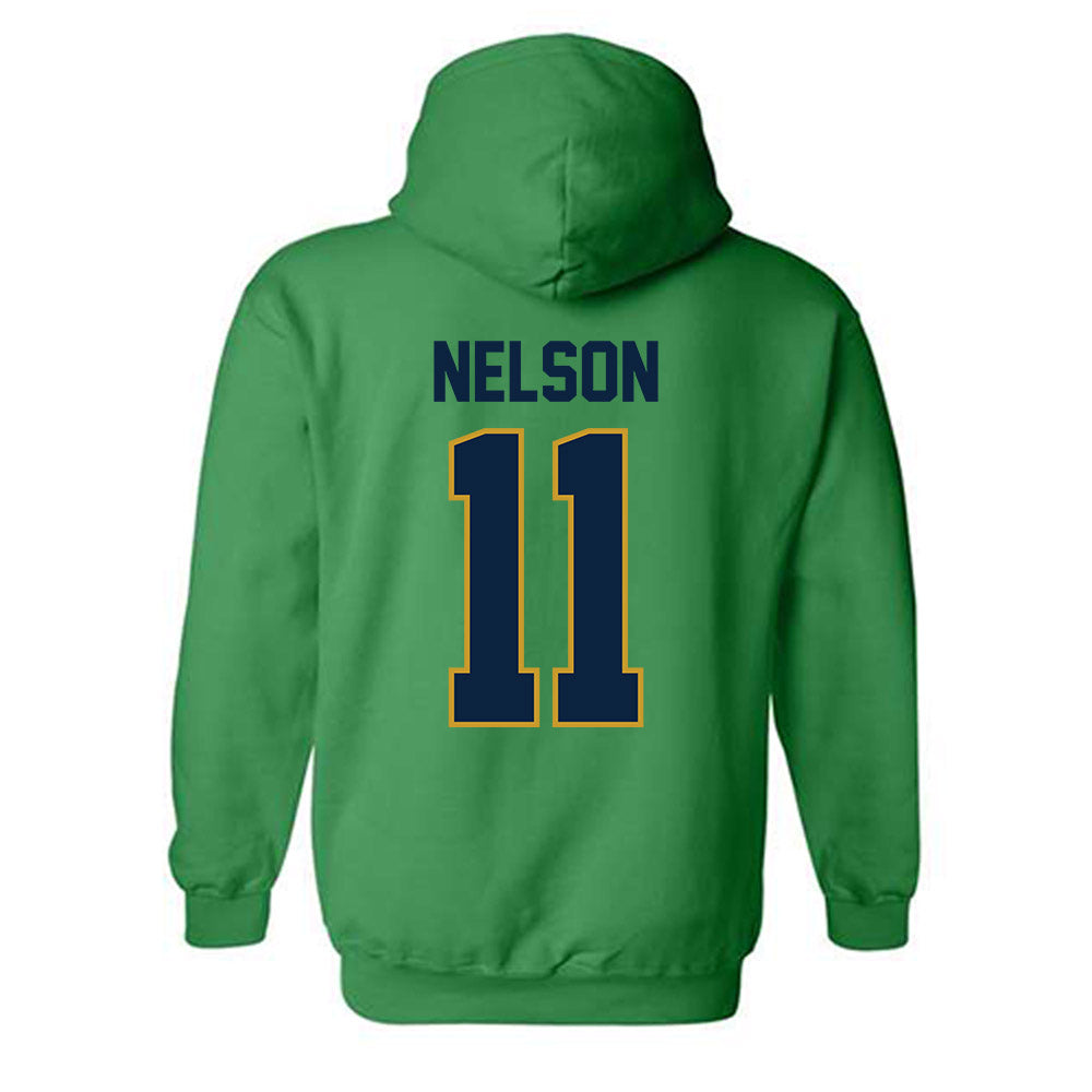 Notre Dame - NCAA Men's Ice Hockey : Danny Nelson - Classic Shersey Hooded Sweatshirt-1
