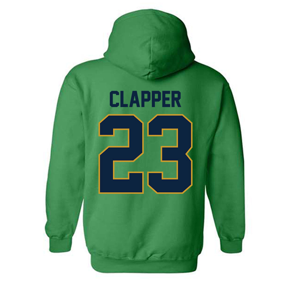 Notre Dame - NCAA Football : Jakobe Clapper - Classic Shersey Hooded Sweatshirt-1