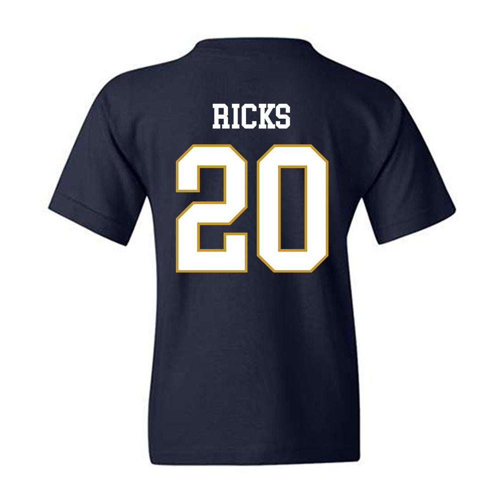 Notre Dame - NCAA Baseball : Caleb Ricks - Classic Fashion Shersey Youth T-Shirt-1