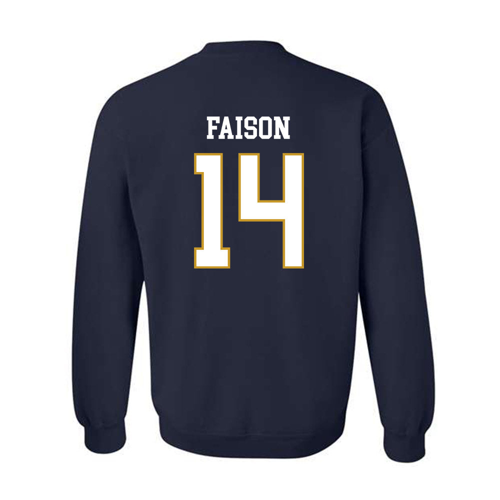 Notre Dame - NCAA Men's Lacrosse : Jordan Faison - Classic Fashion Shersey Crewneck Sweatshirt-1