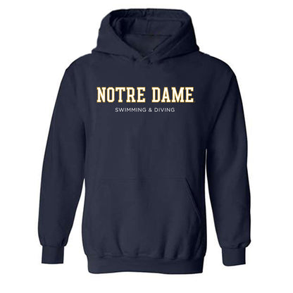 Notre Dame - NCAA Men's Swimming & Diving : Brady Calkins - Classic Fashion Shersey Hooded Sweatshirt-0