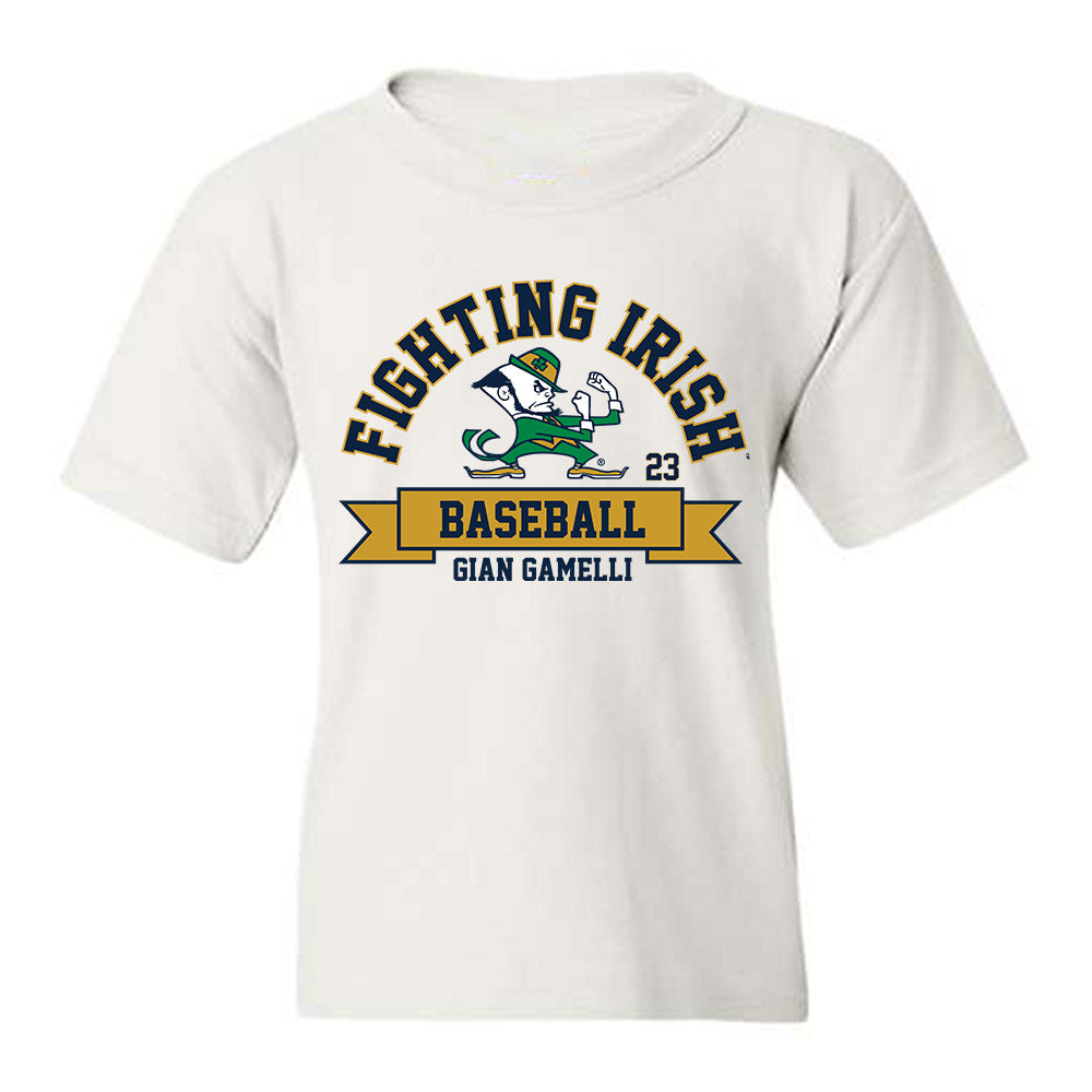 Notre Dame - NCAA Baseball : Gian Gamelli - Classic Fashion Shersey Youth T-Shirt-0