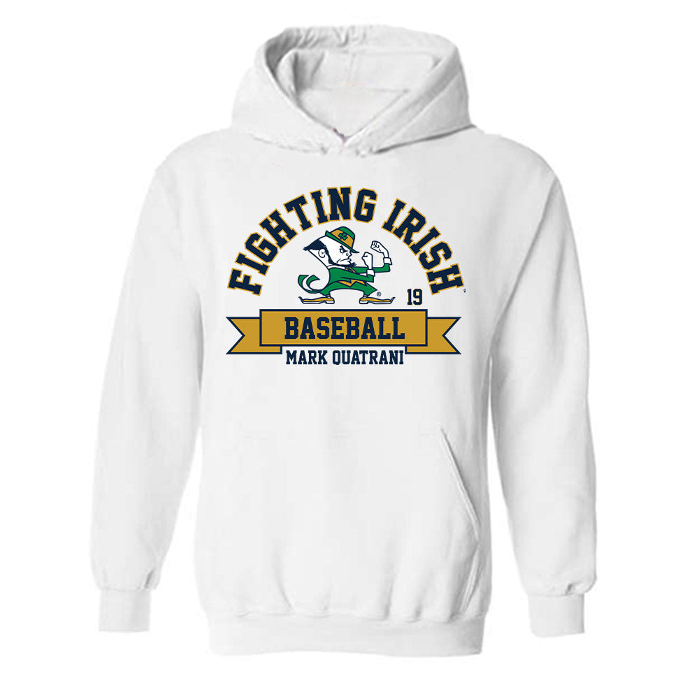 Notre Dame - NCAA Baseball : Mark Quatrani - Classic Fashion Shersey Hooded Sweatshirt-0