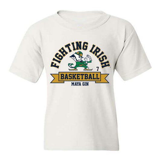 Notre Dame - NCAA Women's Basketball : Maya Gin - Classic Fashion Shersey Youth T-Shirt-0