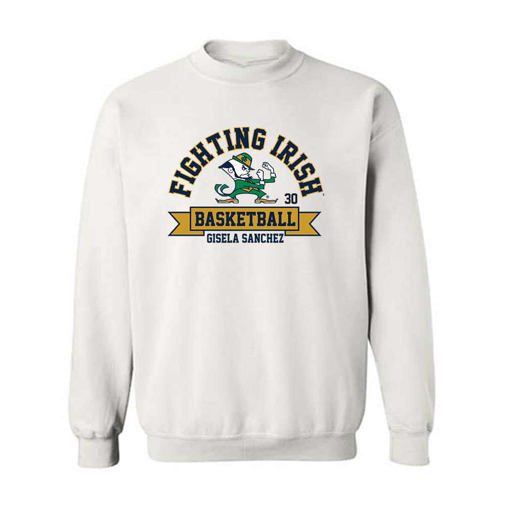 Notre Dame - NCAA Women's Basketball : Gisela Sanchez - Classic Fashion Shersey Crewneck Sweatshirt-0