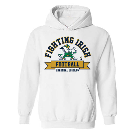 Notre Dame - NCAA Football : Brauntae Johnson - Classic Fashion Shersey Hooded Sweatshirt-0
