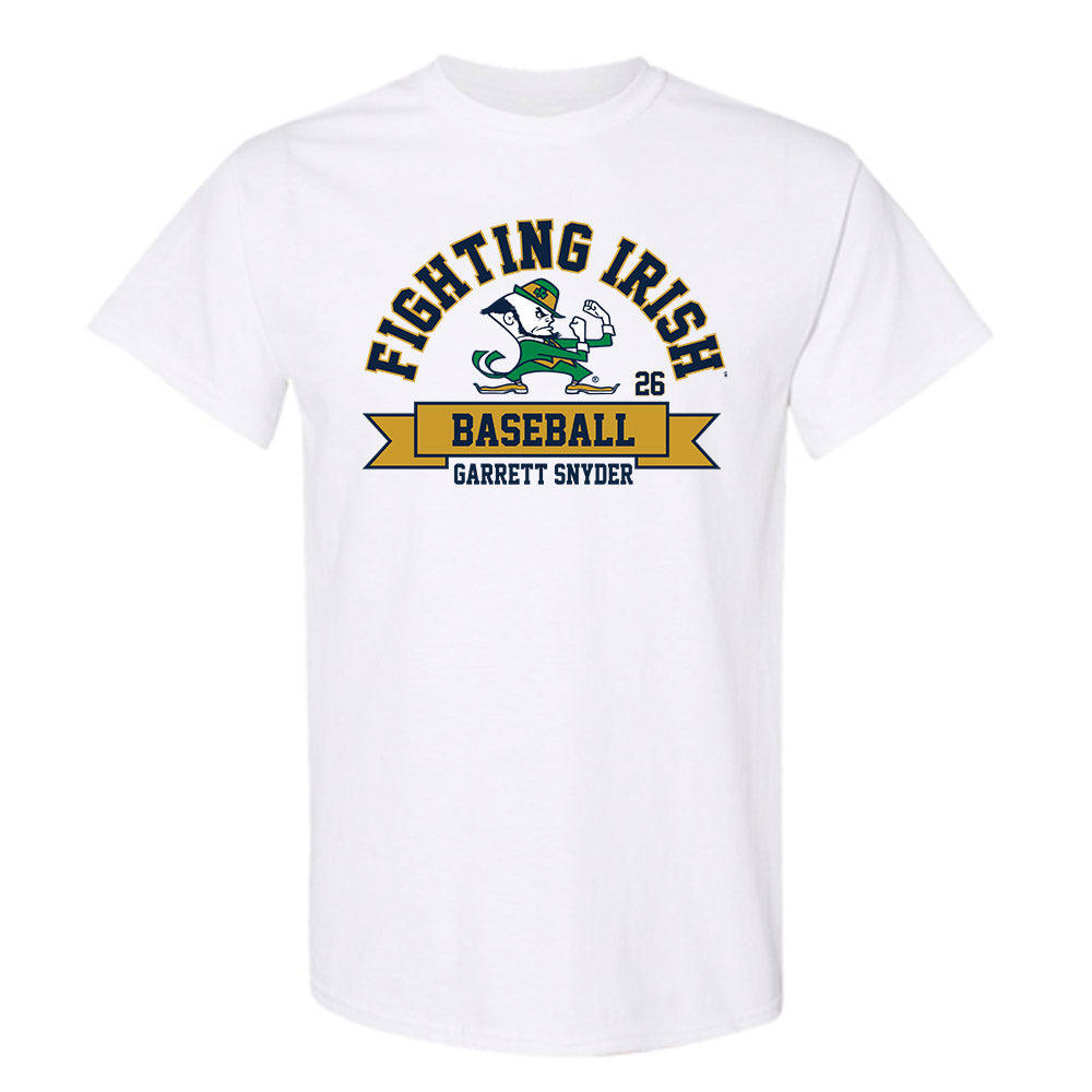 Notre Dame - NCAA Baseball : Garrett Snyder - Classic Fashion Shersey T-Shirt-0