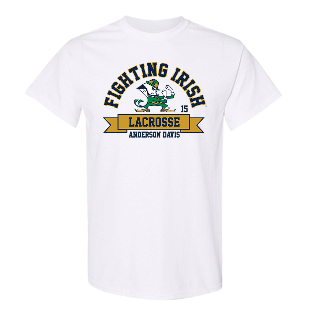 Notre Dame - NCAA Men's Lacrosse : Anderson Davis - Classic Fashion Shersey T-Shirt-0