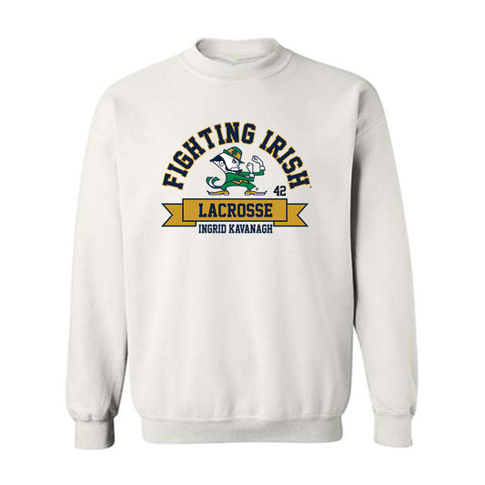 Notre Dame - NCAA Women's Lacrosse : Ingrid Kavanagh - Classic Fashion Shersey Crewneck Sweatshirt-0