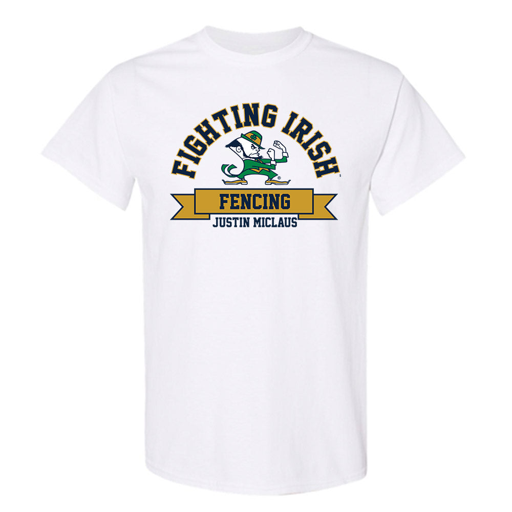 Notre Dame - NCAA Men's Fencing : Justin Miclaus - Classic Fashion Shersey T-Shirt-0