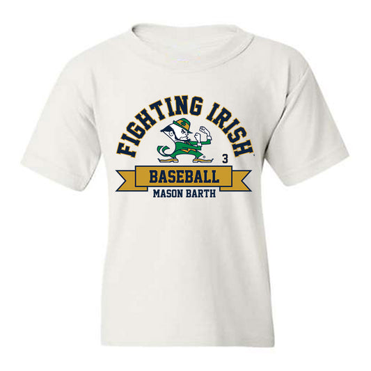 Notre Dame - NCAA Baseball : Mason Barth - Classic Fashion Shersey Youth T-Shirt-0