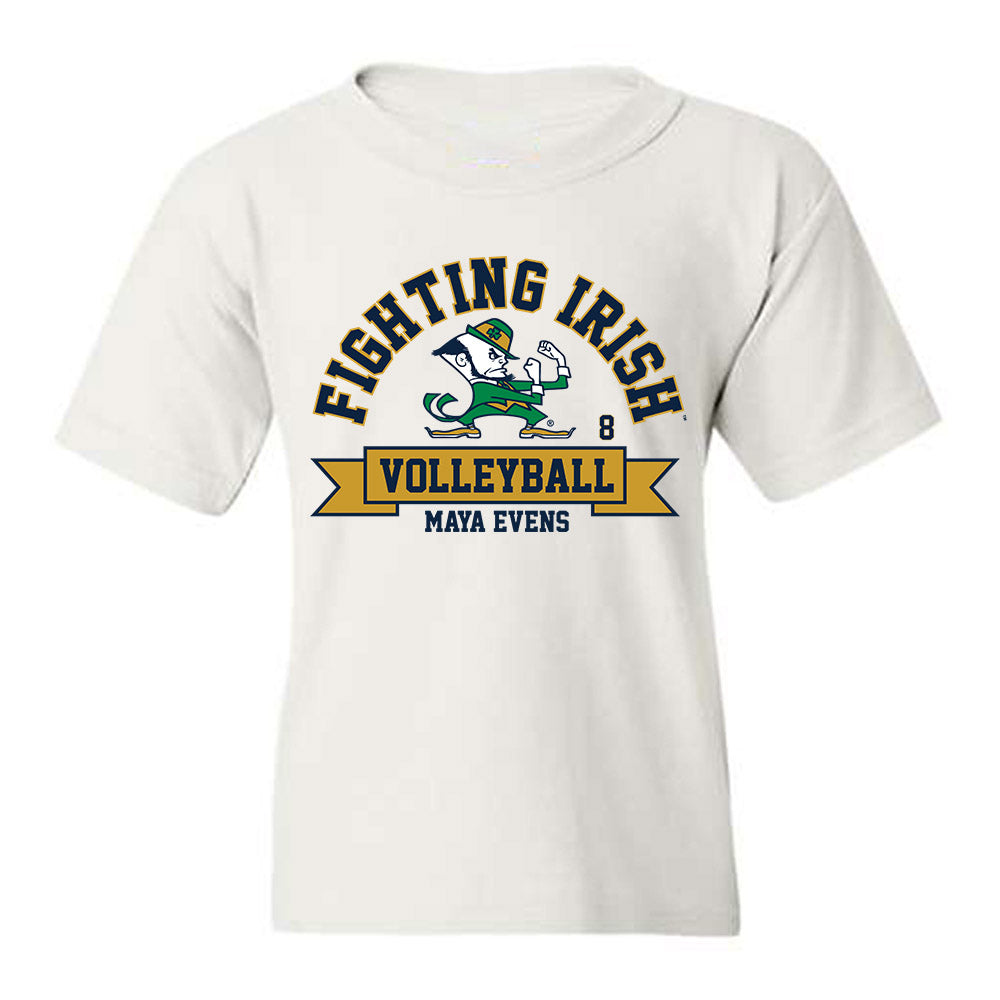 Notre Dame - NCAA Women's Volleyball : Maya Evens - Classic Fashion Shersey Youth T-Shirt-0