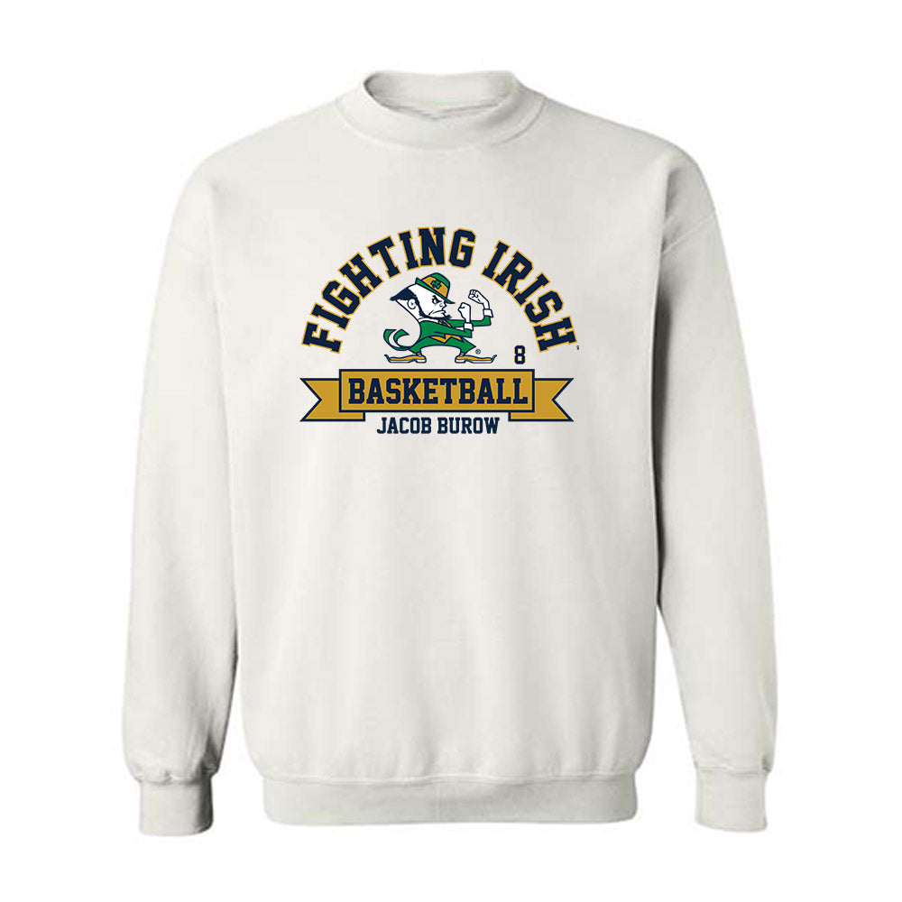 Notre Dame - NCAA Men's Basketball : Jacob Burow - Classic Fashion Shersey Crewneck Sweatshirt-0