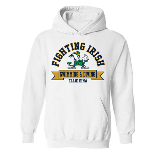 Notre Dame - NCAA Women's Swimming & Diving : Ellie Bina - Classic Fashion Shersey Hooded Sweatshirt-0