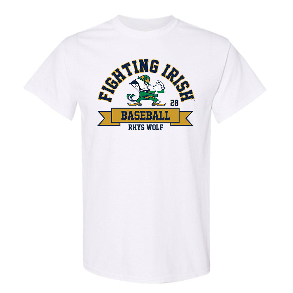 Notre Dame - NCAA Baseball : Rhys Wolf - Classic Fashion Shersey T-Shirt-0