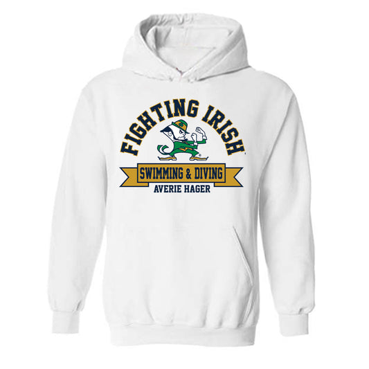 Notre Dame - NCAA Women's Swimming & Diving : Averie Hager - Classic Fashion Shersey Hooded Sweatshirt-0
