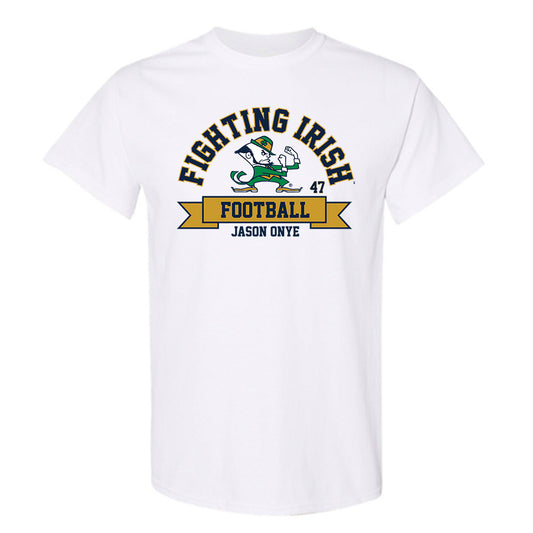 Notre Dame - NCAA Football : Jason Onye - Classic Fashion Shersey T-Shirt-0