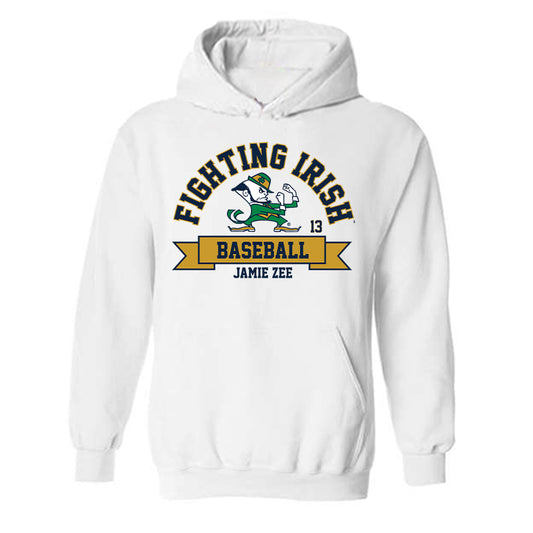 Notre Dame - NCAA Baseball : Jamie Zee - Classic Fashion Shersey Hooded Sweatshirt-0