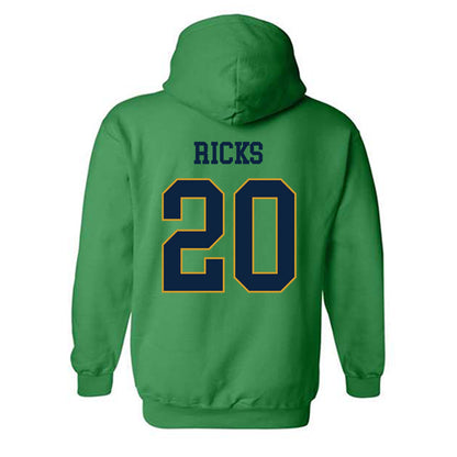 Notre Dame - NCAA Baseball : Caleb Ricks - Classic Fashion Shersey Hooded Sweatshirt-1