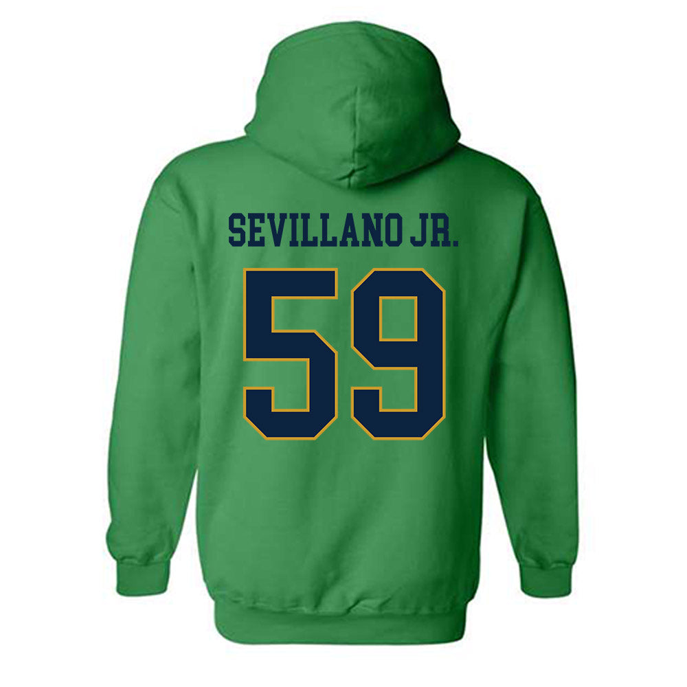 Notre Dame - NCAA Football : Sean Sevillano Jr. - Classic Fashion Shersey Hooded Sweatshirt-1