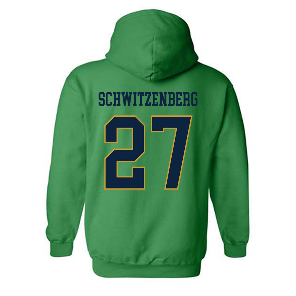 Notre Dame - NCAA Men's Lacrosse : Nate Schwitzenberg - Classic Fashion Shersey Hooded Sweatshirt-1