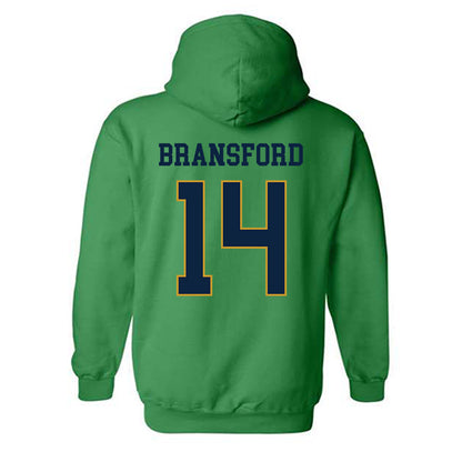 Notre Dame - NCAA Women's Basketball : Kk Bransford - Classic Fashion Shersey Hooded Sweatshirt-1