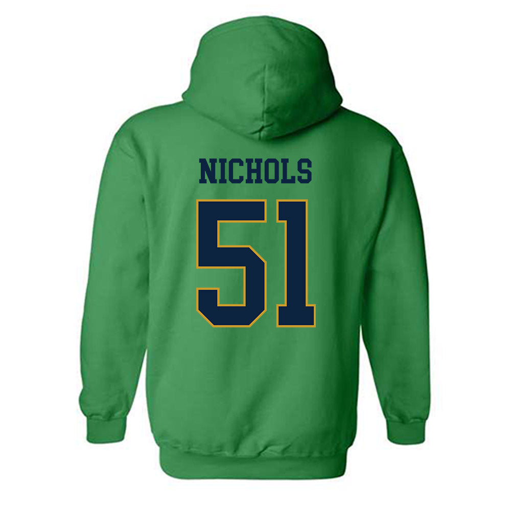 Notre Dame - NCAA Football : Ben Nichols - Classic Fashion Shersey Hooded Sweatshirt-1