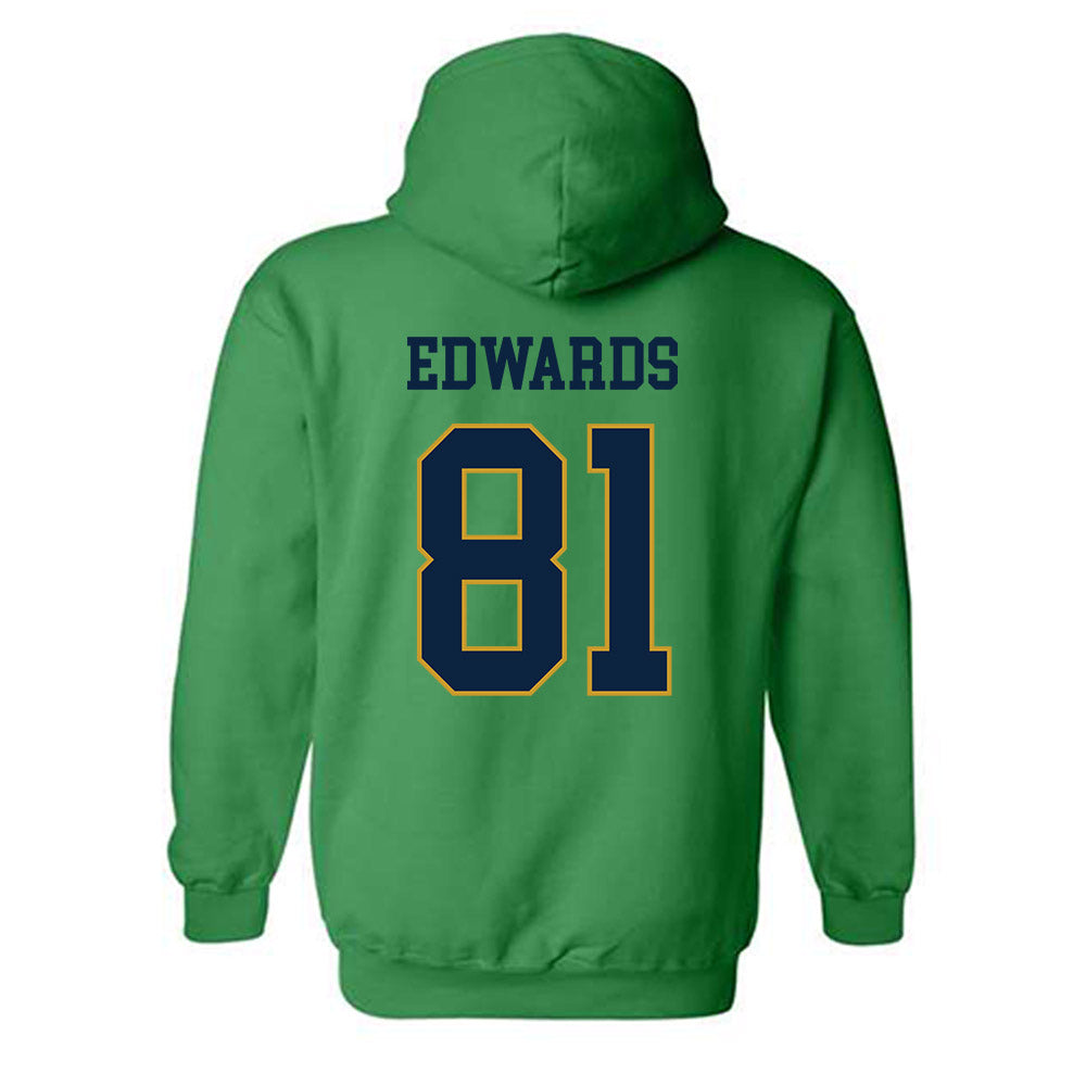 Notre Dame - NCAA Men's Ice Hockey : Beckham Edwards - Classic Fashion Shersey Hooded Sweatshirt-1