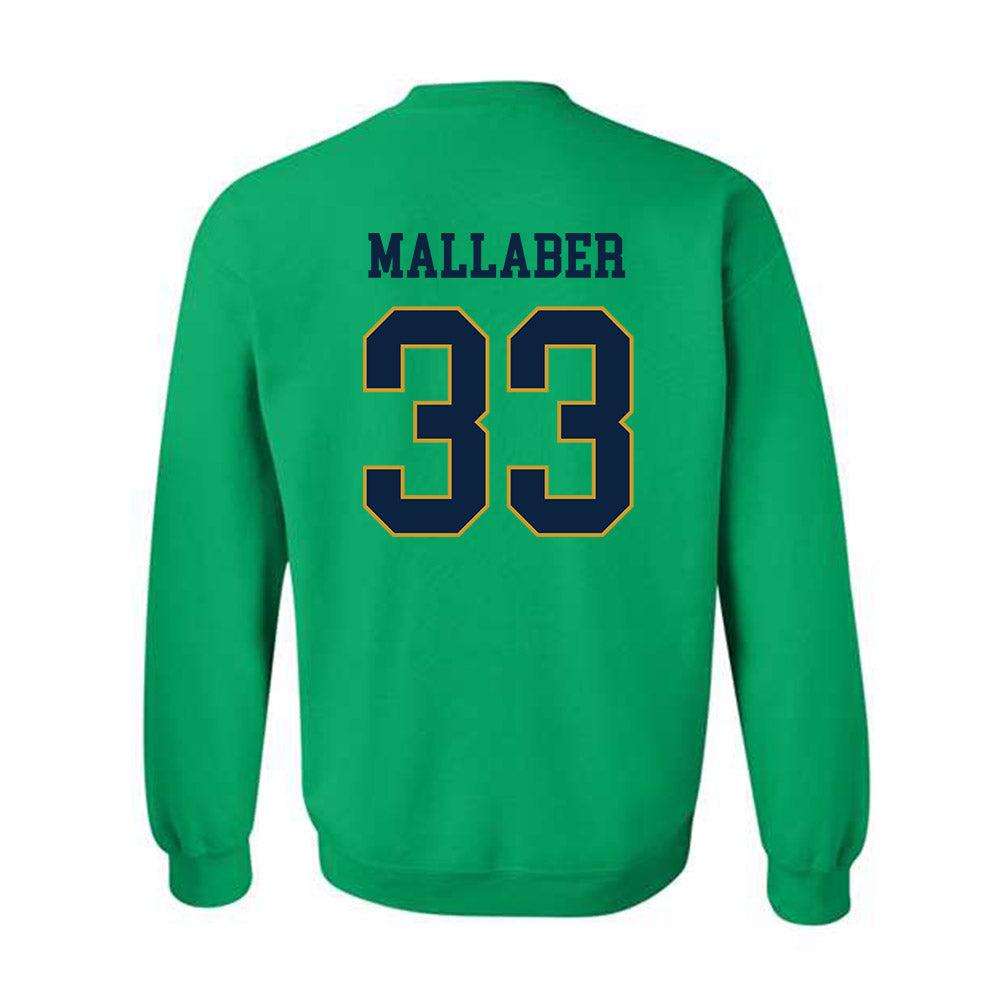 Notre Dame - NCAA Women's Lacrosse : Katie Mallaber - Classic Fashion Shersey Crewneck Sweatshirt-1