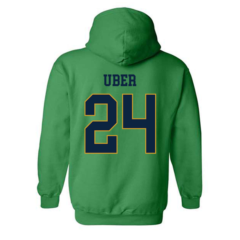 Notre Dame - NCAA Baseball : Ty Uber - Classic Fashion Shersey Hooded Sweatshirt-1