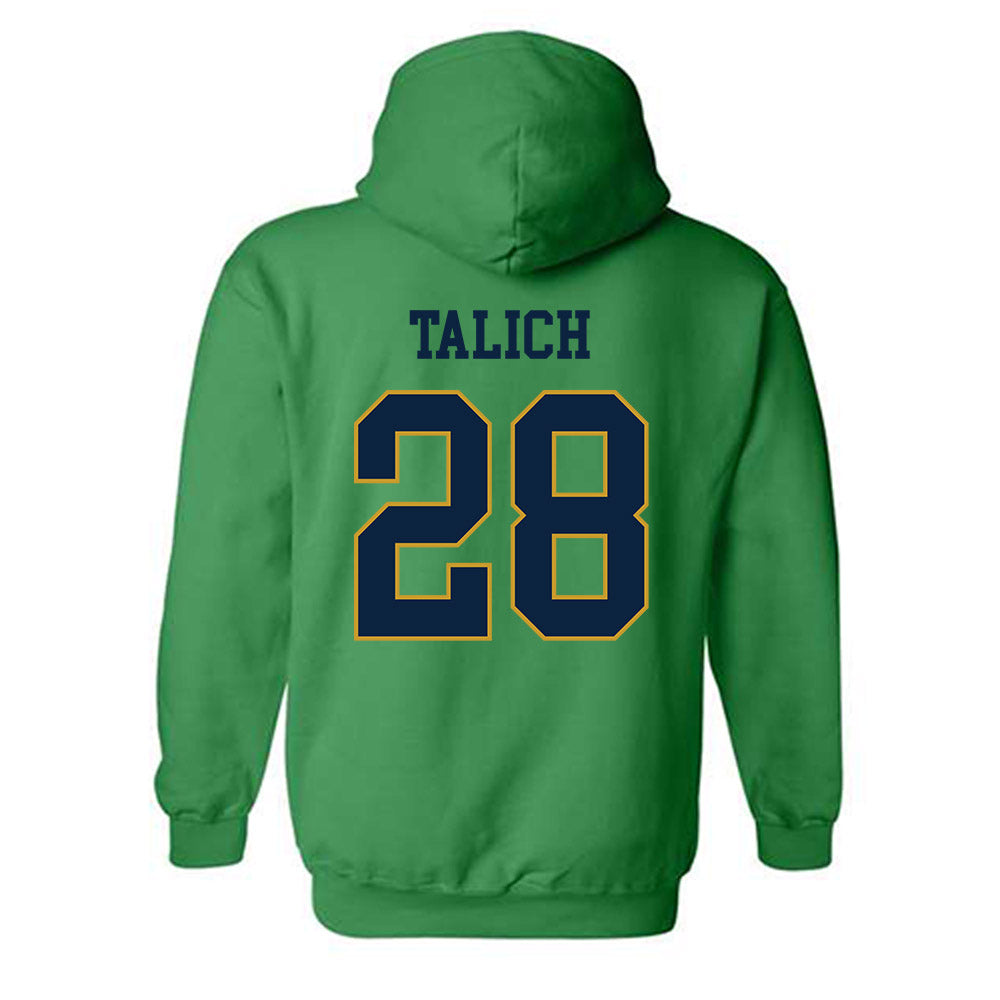 Notre Dame - NCAA Football : Luke Talich - Classic Fashion Shersey Hooded Sweatshirt-1