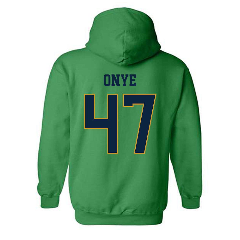 Notre Dame - NCAA Football : Jason Onye - Classic Fashion Shersey Hooded Sweatshirt-1