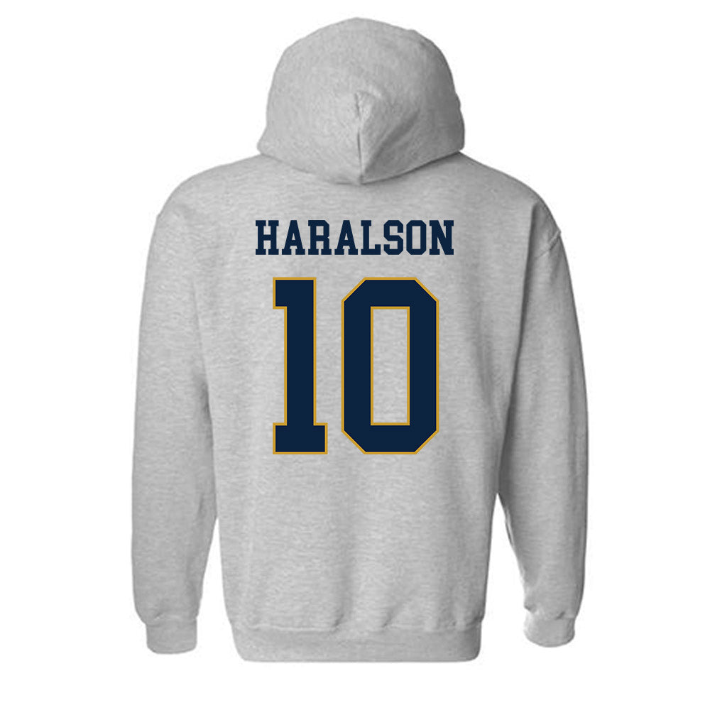 Notre Dame - NCAA Men's Basketball : Jalen Haralson - Classic Fashion Shersey Hooded Sweatshirt-1