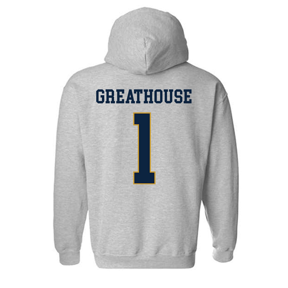 Notre Dame - NCAA Football : Jaden Greathouse - Classic Fashion Shersey Hooded Sweatshirt-1