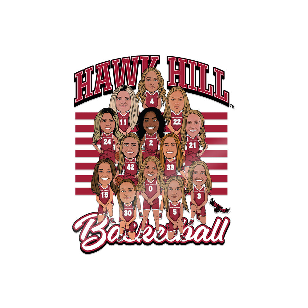 St. Joe's - NCAA Women's Basketball : Sticker Big 5 Champions Team Caricature