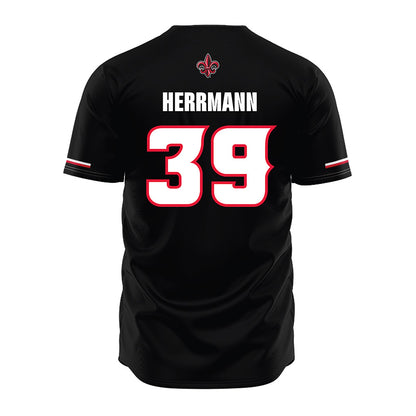 Louisiana - NCAA Baseball : Andrew Herrmann - Black Jersey-1