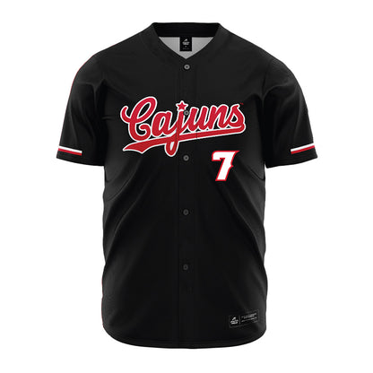Louisiana - NCAA Baseball : Griffin Hebert - Black Jersey-0