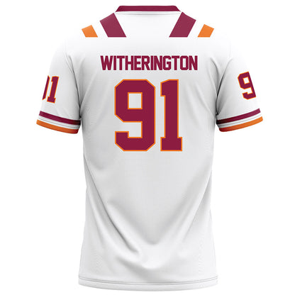 Virginia Tech - NCAA Football : Garrett Witherington - White Football Jersey-1