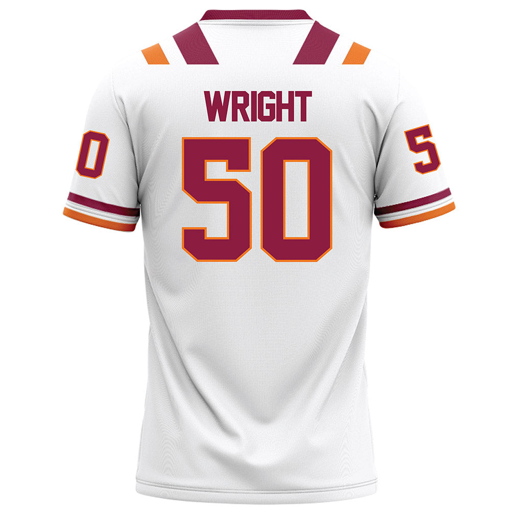 Virginia Tech - NCAA Football : Nathaniel Wright - White Football Jersey-1