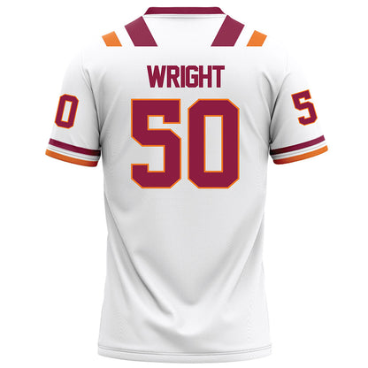 Virginia Tech - NCAA Football : Nathaniel Wright - White Football Jersey-1