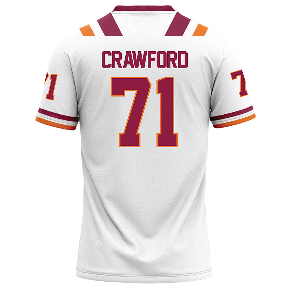 Virginia Tech - NCAA Football : Gavin Crawford - White Football Jersey-1