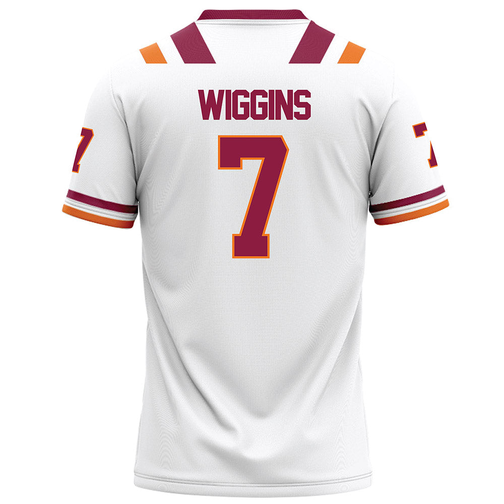 Virginia Tech - NCAA Football : Chanz Wiggins - White Football Jersey-1